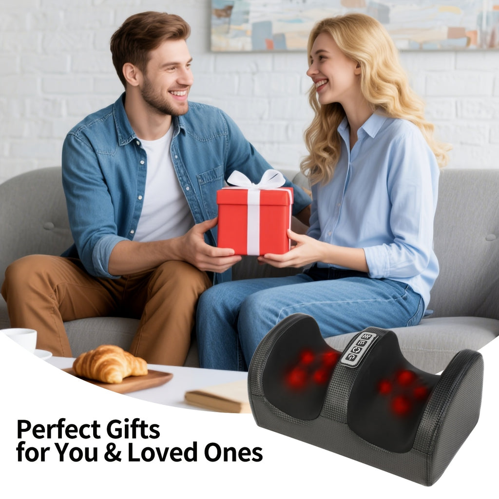 Foot Massager with Heat for Feet, Legs and Arms, Deep Kneading and Pressing Massage for Home Office Relaxation, Birthday and Holiday Gifts