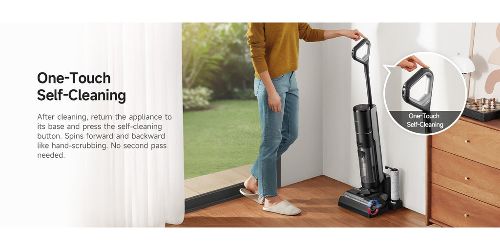 Dreame H12 Pro Wet Dry Vacuum Cleaner, Hard Floor Vacuum and Mop Combo with Smart Mess Detection and Anti-Tangle Brush, 35-Min Runtime and Hot Air Self-Cleaning, Refurbished, with 30.43oz Water Tank