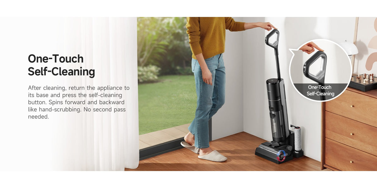 Dreame H12 Pro Wet Dry Vacuum Cleaner, Hard Floor Vacuum and Mop Combo with Smart Mess Detection and Anti-Tangle Brush, 35-Min Runtime and Hot Air Self-Cleaning, Refurbished, with 30.43oz Water Tank