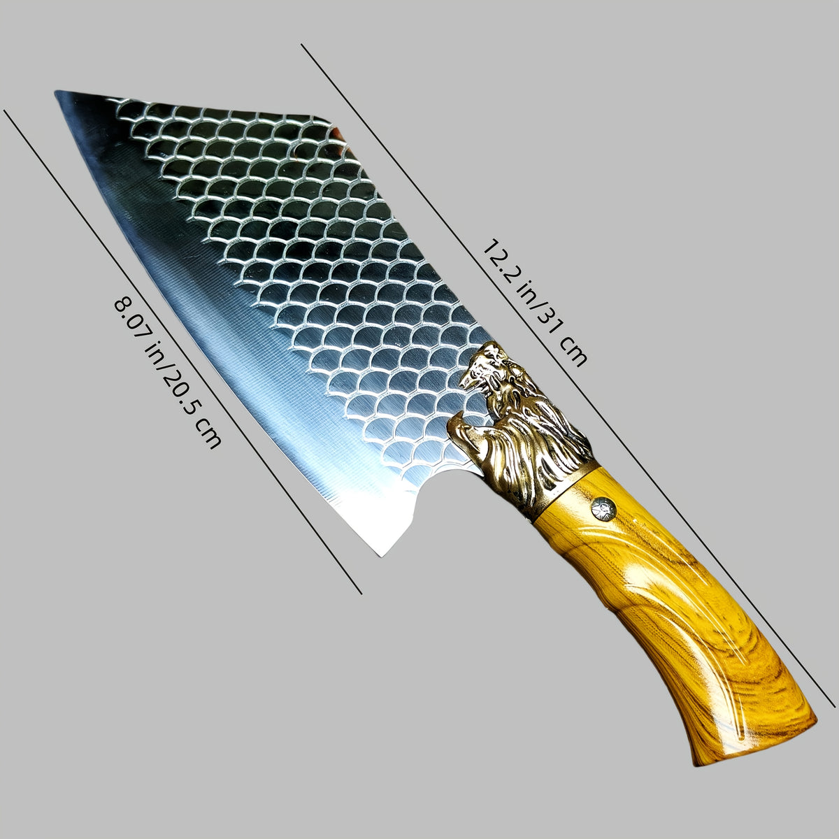 Forged Chef Knife with Listed Ergonomic Handle, Single Multipurpose Kitchen Chopping and Slicing Tool for Home Cooks, Meal Preparation and Cooking Gifts