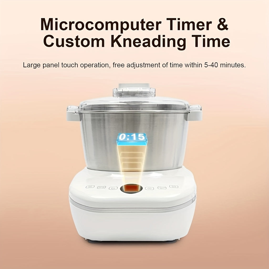 1.85gal(7.3QT)Electric Dough Mixer with Ferment Function, Bread Maker Machine, Dough Maker Machine with 304 Stainless Steel Bowl, Microcomputer Timing, Household Flour Kneading Machine for Pizza Bread, Christmas Gift