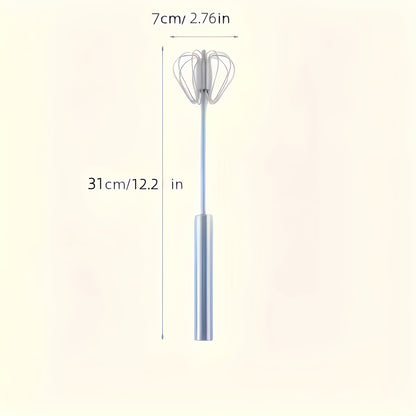 Manual Whisk and Milk Frother, Stainless Steel Handheld Egg Beater for Mixing Eggs and Cream, Everyday Home Baking Tool and Kitchen Gift