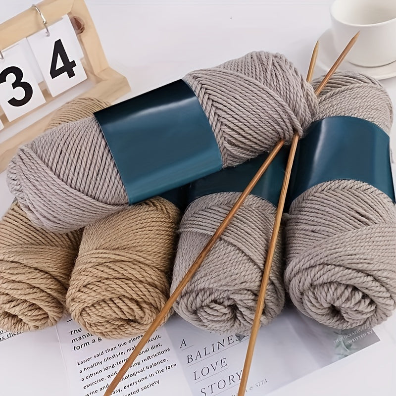 Alpaca Blend Knitting Yarn, Five-Piece Set with Listed 95% Alpaca and 5% Acrylic, 3.53 oz per Piece for 4–5 mm Needles and Handmade Scarves, Hats or Sweaters