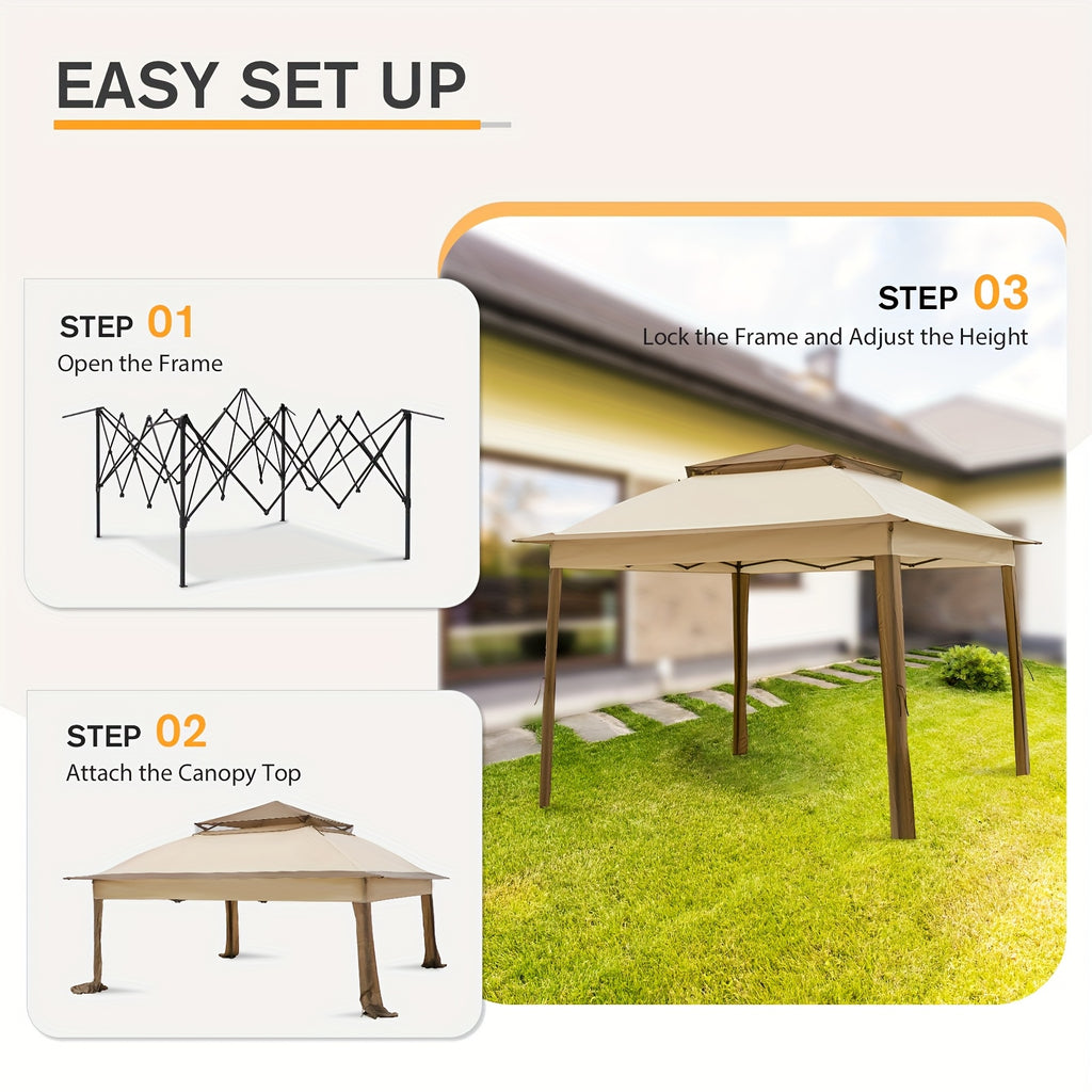 Pop Up Gazebo Tent with Listed Mosquito Netting and Lightweight Frame, Portable Netted Outdoor Canopy for Camping, Backyard Picnics and Poolside Gatherings