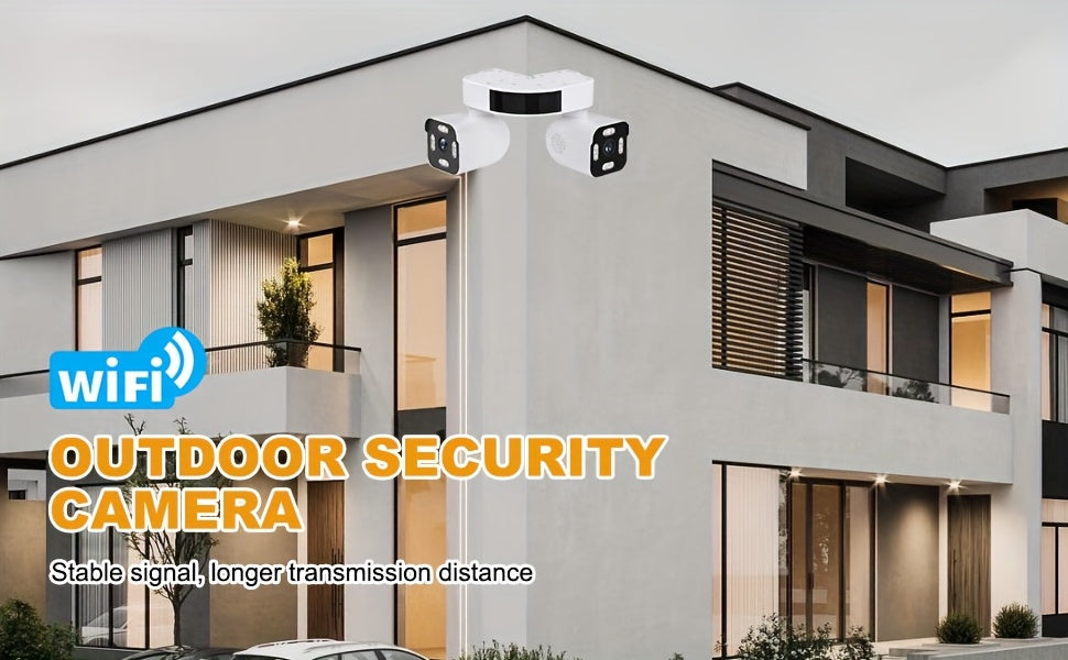 10X Zoom Security Camera with 5MP Dual Lenses, 355° PTZ, 2.4GHz WiFi, Color Night Vision, Two-Way Audio and Motion Tracking for Outdoor Home Monitoring