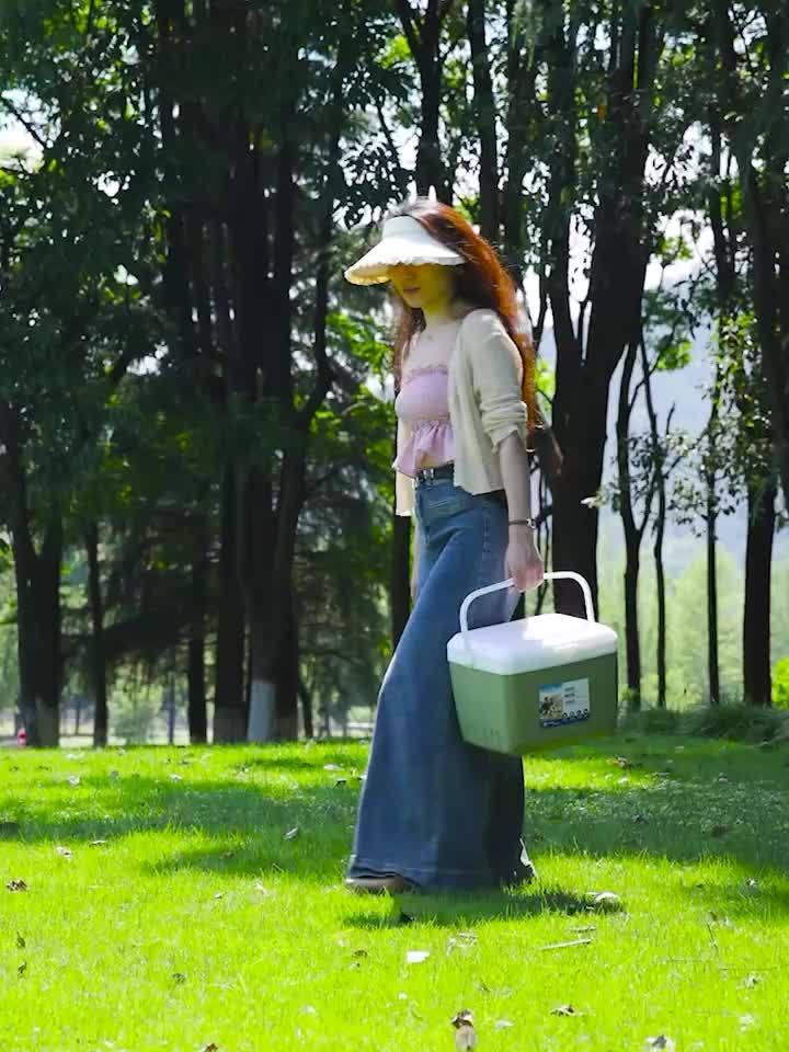 Camping Insulated Cooler Bucket with Ice Plate and Five Cooling Pack or Bag Options, 1.59 to 7.4gal Capacity Choices in Orange, Blue or Red for Outdoor Trips