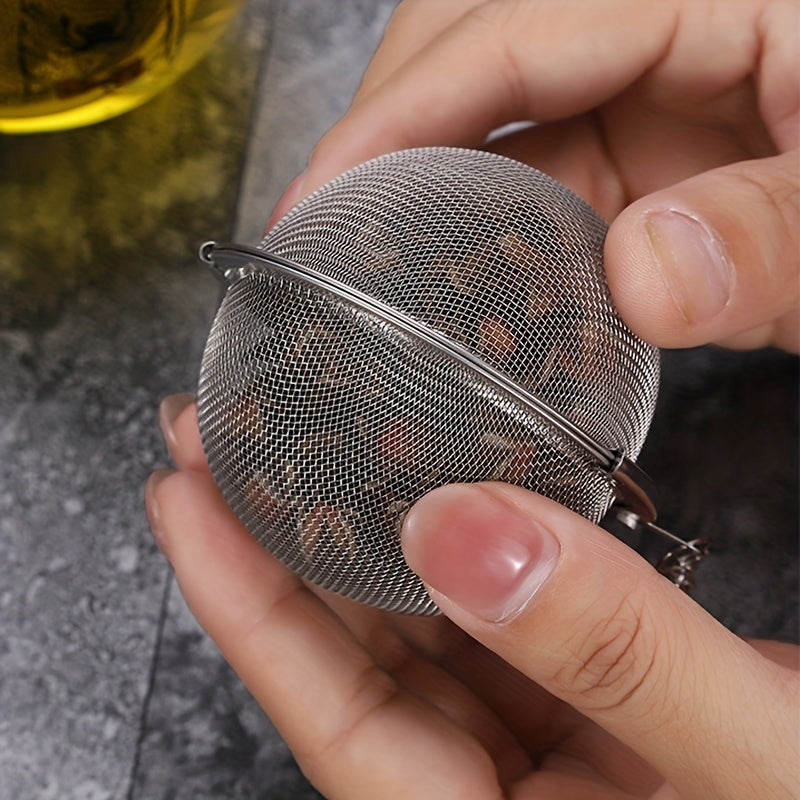 Stainless Steel Spice Filter Ball with S Size Label, One-Pack Seasoning Infuser Reference for Soup, Stew, Hot Pot and Instruction-Approved Marinade Preparation