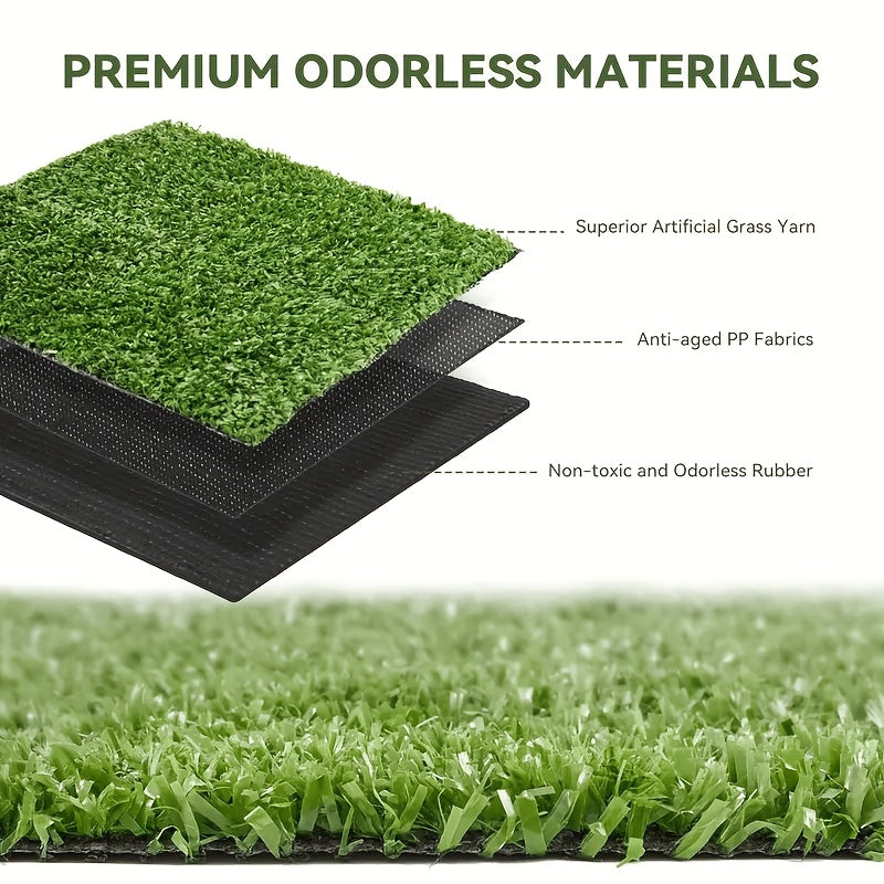 Artificial Turf Outdoor Rug in 5ft x 8ft or 4ft x 10ft Size Options, Fake Grass Mat for Decorative Patio Arrangements, Garden Displays and Backyard Party Planning