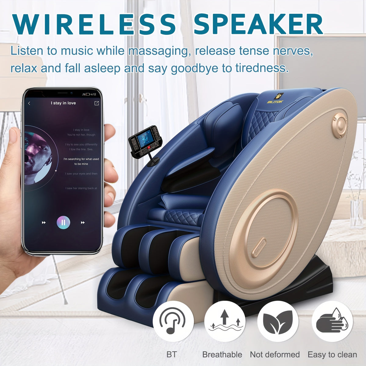 Zero Gravity Massage Chair Recliner with Heat, Full Body Massage with Foot Roller, Built-In Speaker and Touch Screen for Home Relaxation
