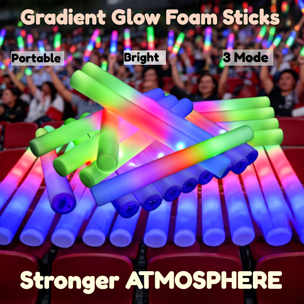 LED Foam Light Sticks with Quick, Slow and Alternating Flash Modes, Soft Party Favors in 30pcs or 96pcs+4pcs Options for Weddings, Concerts and Sports Events
