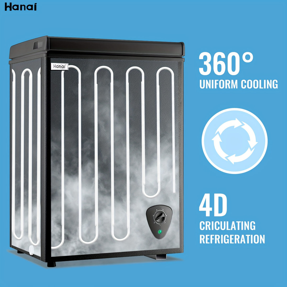 Small Deep Freezer 2.5/3.5/5.0 Cu Ft, Compact Chest Freezer with 7-Level Adjustable Temperature, Top Open Door and Removable Basket, Low Noise Freezer for Home Kitchen, Dorm and Apartment, Black