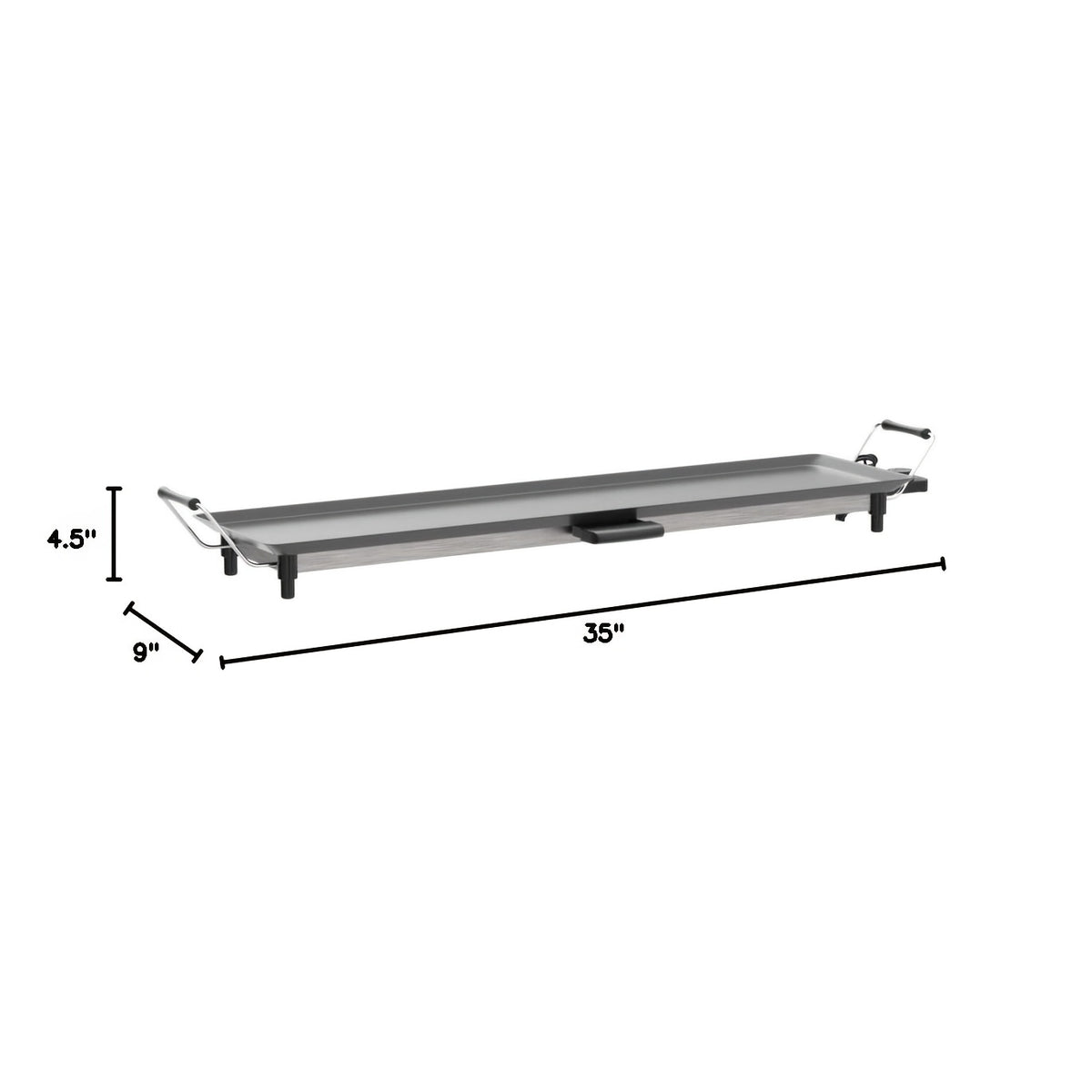 Electric Griddle 35-Inch Extra-Long Nonstick Grill with Adjustable Temperature and Drip Tray for Pancakes, Steaks and Family Meals, Gift Bag Included