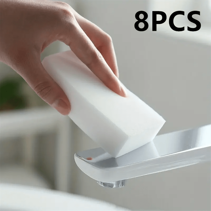 Sponge Eraser Cleaning Pads in 8, 16 or 32-Piece Packs, Water-Activated Cut-to-Fit Foam for Compatible Kitchen and Bathroom Surfaces