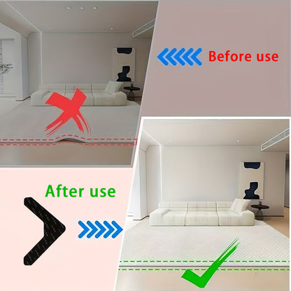 Reusable Carpet Gripper Stickers in 12 or 24 Piece Packs, Washable Adhesive Pads for Compatible Area Rugs, Sofa Cushions and Household Fabric Placement