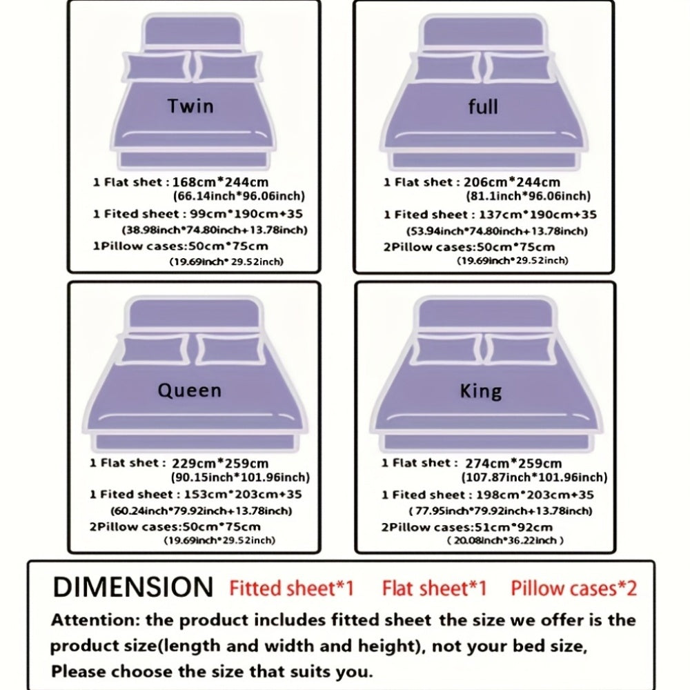 Deep Pocket Bed Sheet Set with Twin, Full, Queen and King Size Labels, Twelve Color Options Including Sage Green and Lavender Purple for Bedroom Refreshes