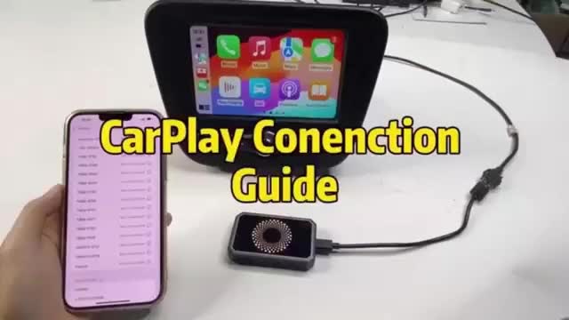 CarPlay Media Box in Black with Listed Wireless CarPlay Adapter, USB Port and Streaming Support for Compatible Factory Wired CarPlay and Android Auto Systems