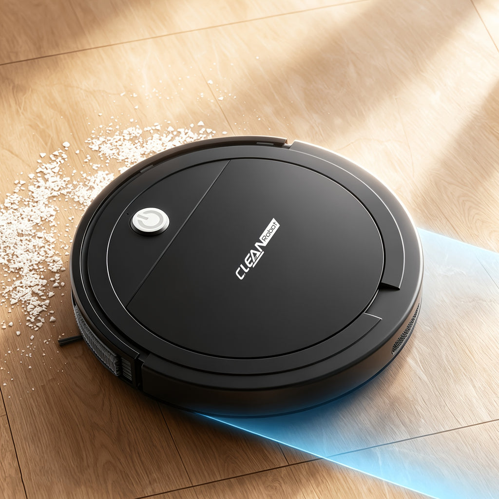 Robotic Vacuum with Listed 8kPa Suction and Smart Cleaning Modes, Black No-Remote Model for Everyday Household Floor Cleaning and Home Care Routines