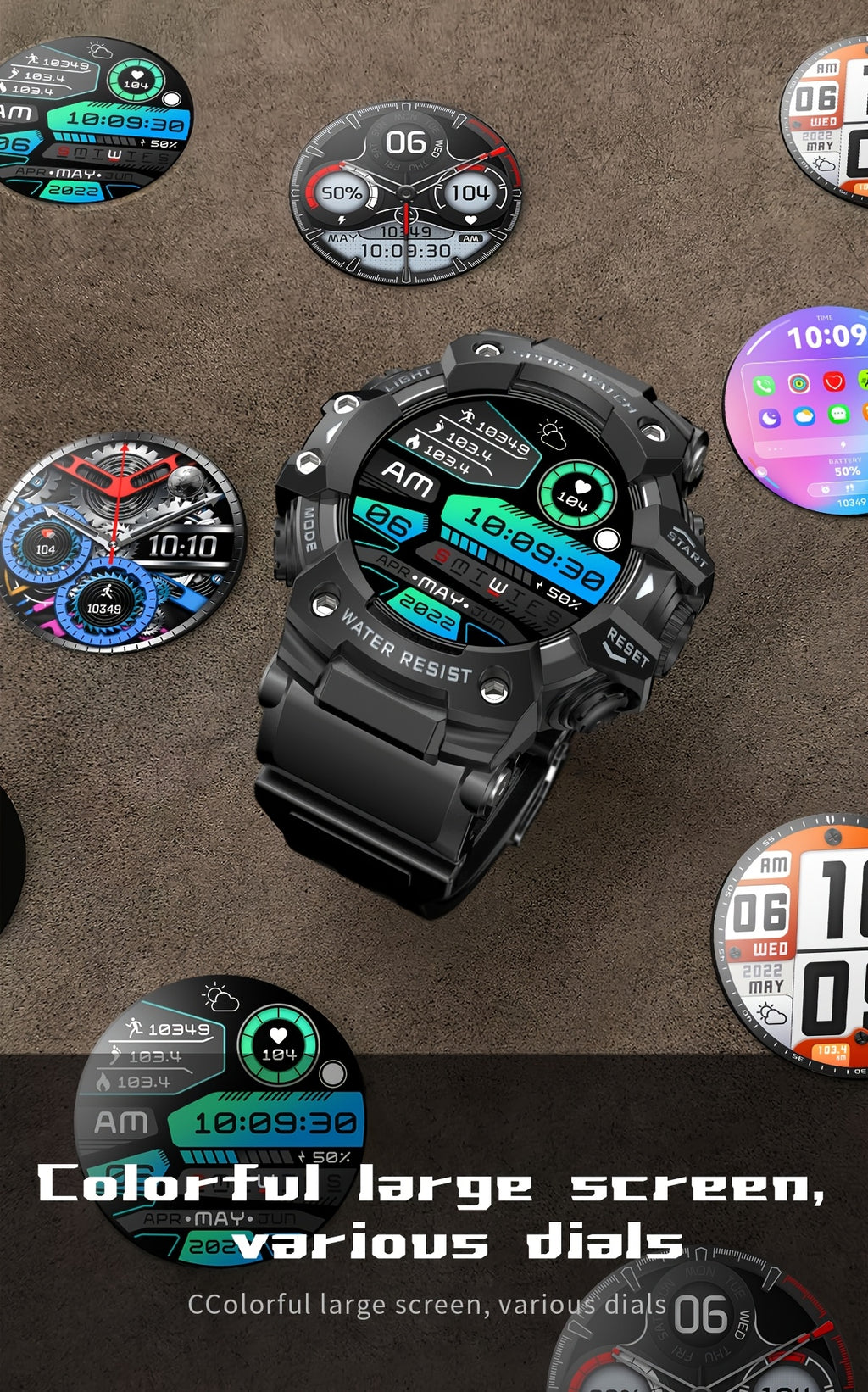 1.32-Inch TFT Smartwatch for Men with Calling, LED Flashlight, 100+ Sports Modes and Sleep Tracking, iPhone Android Compatibility in Eleven Color Options