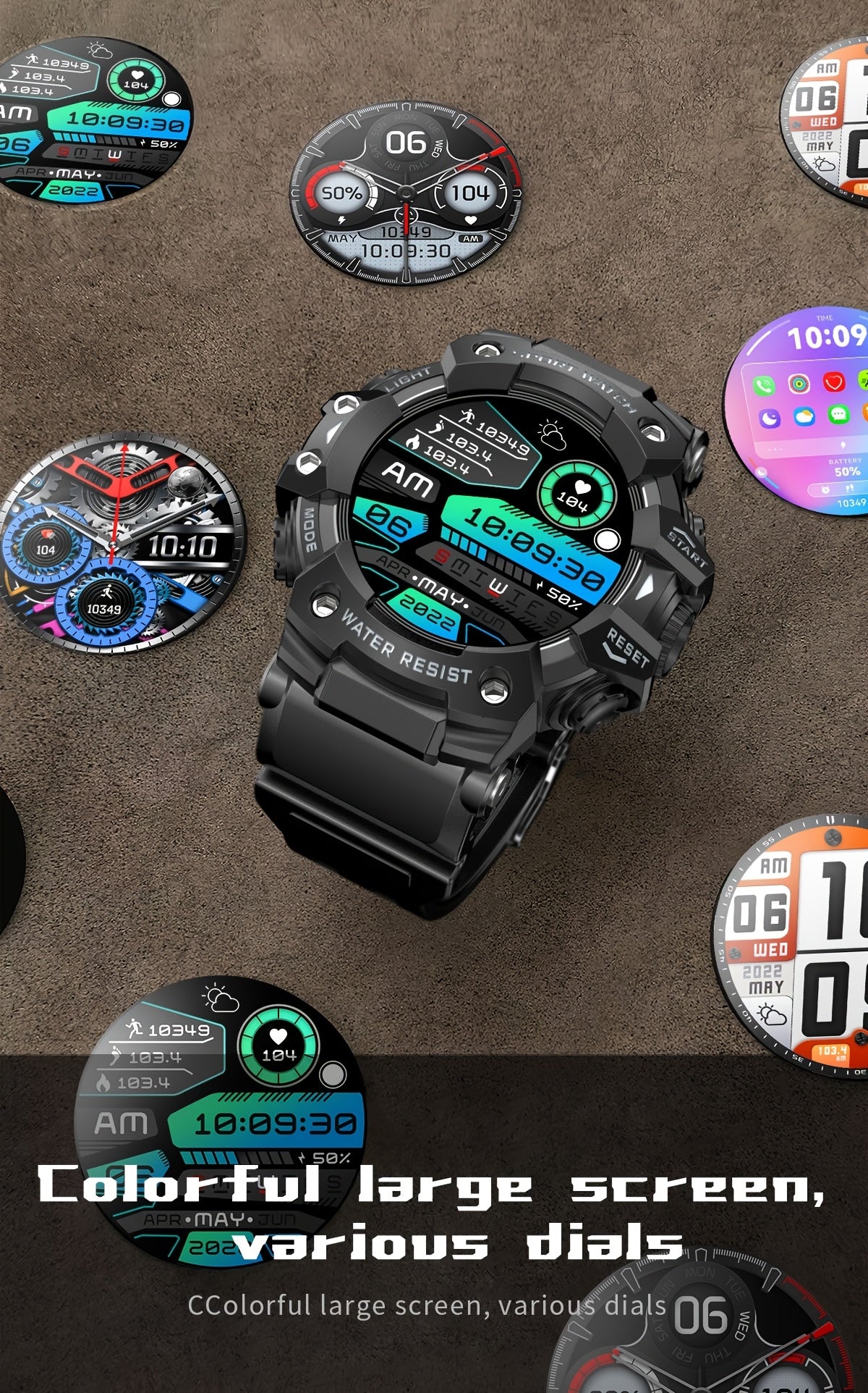 1.32-Inch TFT Smartwatch for Men with Calling, LED Flashlight, 100+ Sports Modes and Sleep Tracking, iPhone Android Compatibility in Eleven Color Options