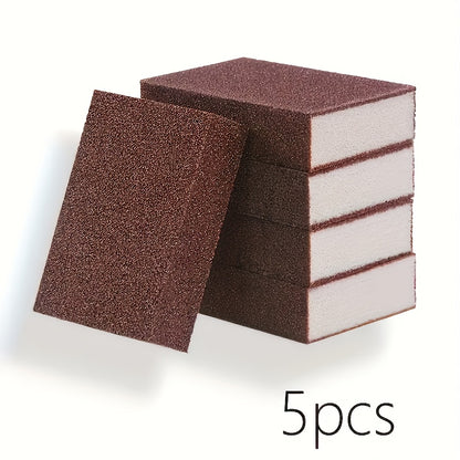 Emery Scouring Sponge Set of 5 for Manual Kitchen Scrubbing, Abrasive Cleaning Pads for Compatible Cookware Surfaces and Targeted Stain, Rust or Scale Cleanup