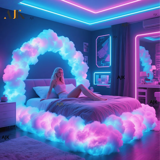 RGBIC Cloud Lamp String Lights with Listed Music Sync and Color-Changing Effects, 192.13-Inch DIY Decorative Lighting for Gaming Rooms, Bedrooms and Living Spaces