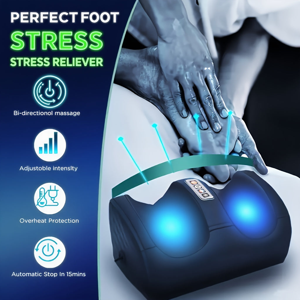 Multi-Style Electric Foot Massager with Listed Heat and Kneading Functions, Black or Red Enhanced Model Labels for Manufacturer-Approved Personal Care Use