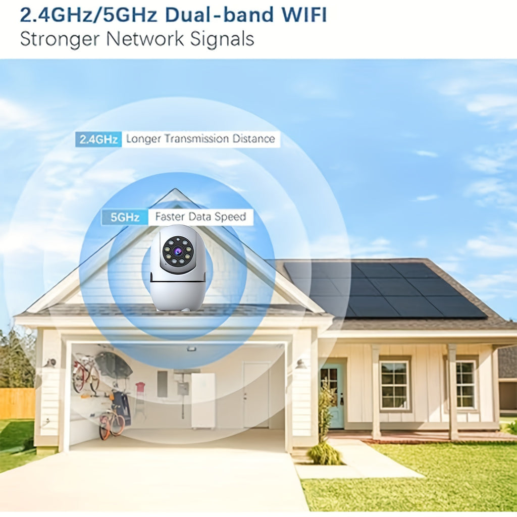 Indoor Pan Tilt Security Cameras, 4-Pack with 355° Pan, Night Vision, Motion Detection, Two-Way Talk, Dual-Band WiFi and Cloud or SD Storage