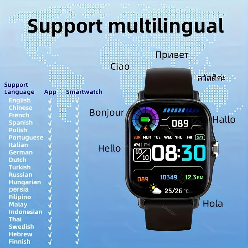 1.83-Inch Smart Watch, Full Touch Screen, USB Rechargeable, TPU Strap, Multi-Sport Mode Outdoor Fitness Watch, Activity Tracker, Positioning Navigation, Remote Camera/Music Player, with Wireless Call And Message Reminder, Men'S And Women'S