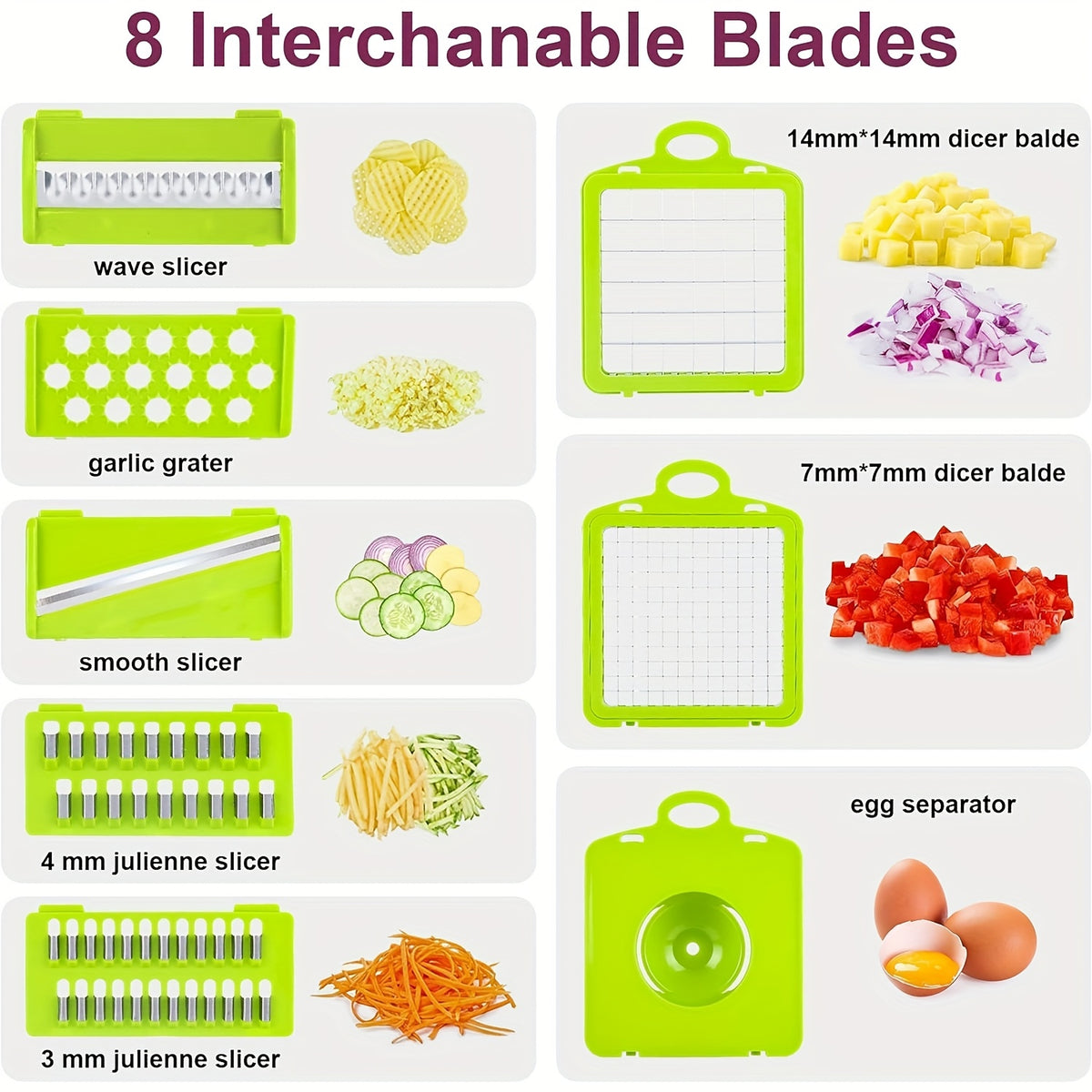 14-in-1 Vegetable Chopper with Container, Multifunctional Onion Dicer and Fruit Cutter for Everyday Kitchen Ingredient Preparation and Home Cooking