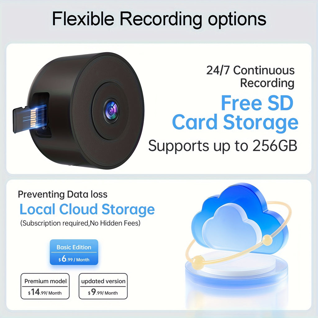 Dual-Band WiFi Window Camera by WESECUU with 2K Imaging, Color Night Vision, Person and Motion Alerts, Two-Way Audio and Premium Black Stand Option