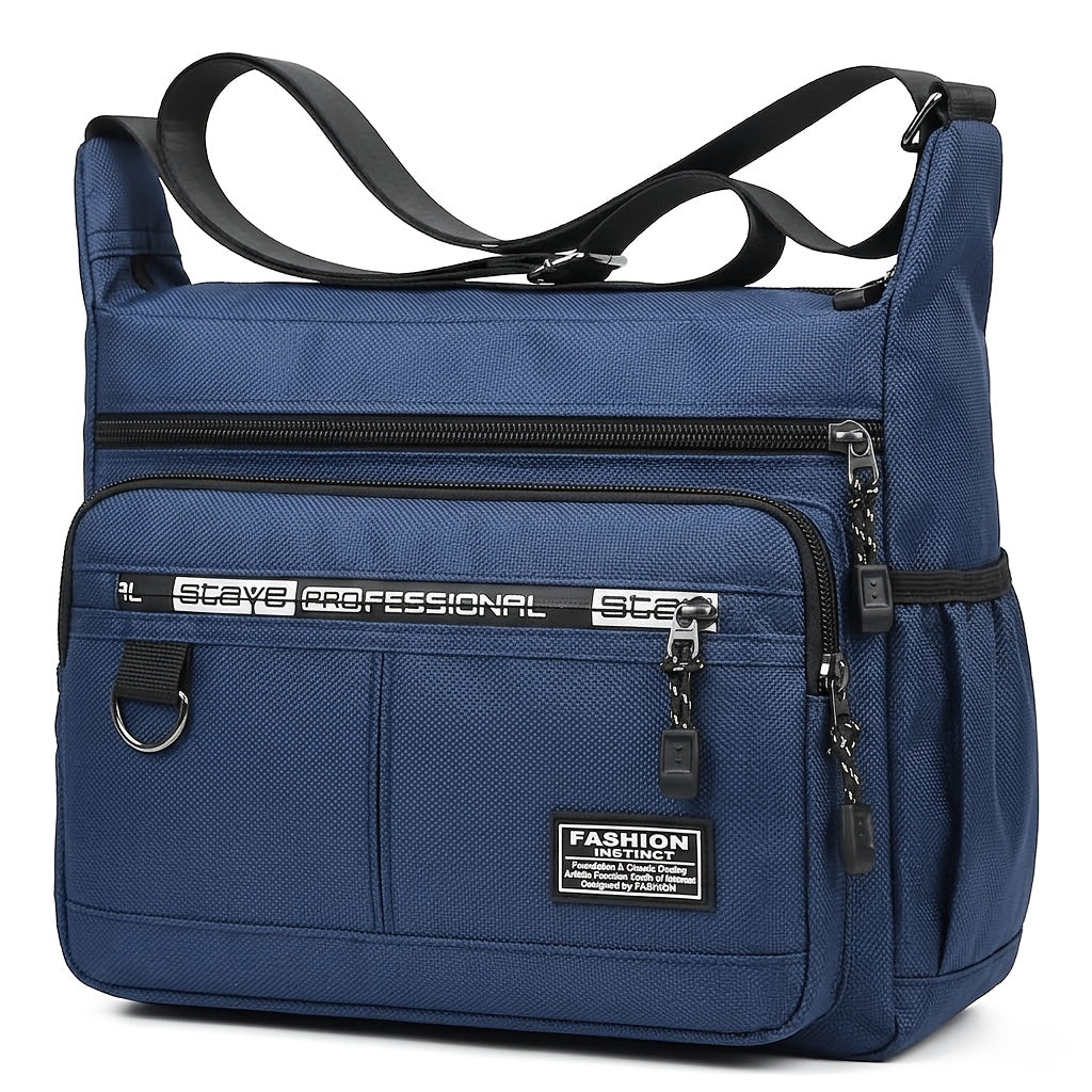 Men's Commute Backpack in Blue or Black with Polyester Lining, Adjustable Strap and Zipper Closure, Casual Everyday Carry Bag for Work and Routine Outings