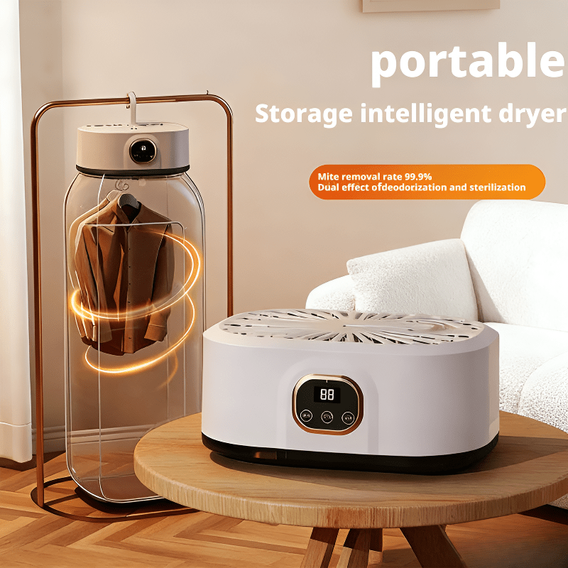 Bag-Style Portable Clothes Dryer with Listed 110V US Plug, White Laundry Care Device with Drying Bag for Compatible Garments in Apartments and Small Spaces