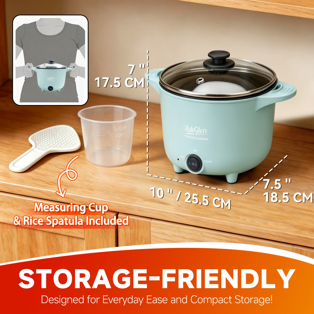 Mini Electric Hot Pot for Single Serve Meals, Multi-Functional Noodle, Soup, Rice and Hot Pot Cooker with Non-Stick Inner Pot, Compact Portable Electric Cooking Pot for Small Kitchens, Dorms, Offices and One-Person Dinners
