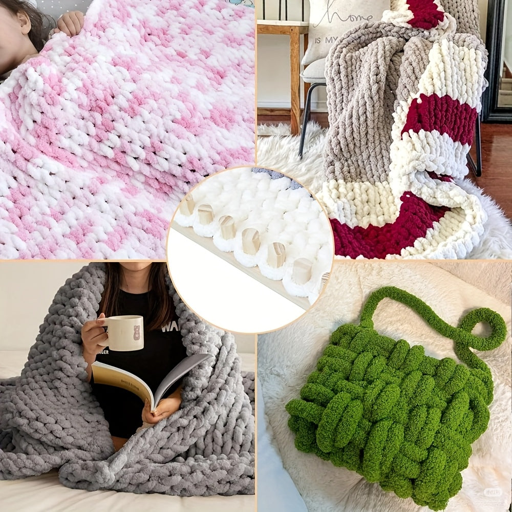 Adjustable Wooden Weaving Loom with Accessories, Listed 52.5-Inch Manual Yarn Craft Frame for DIY Blankets, Scarves, Bags and Hats at Home