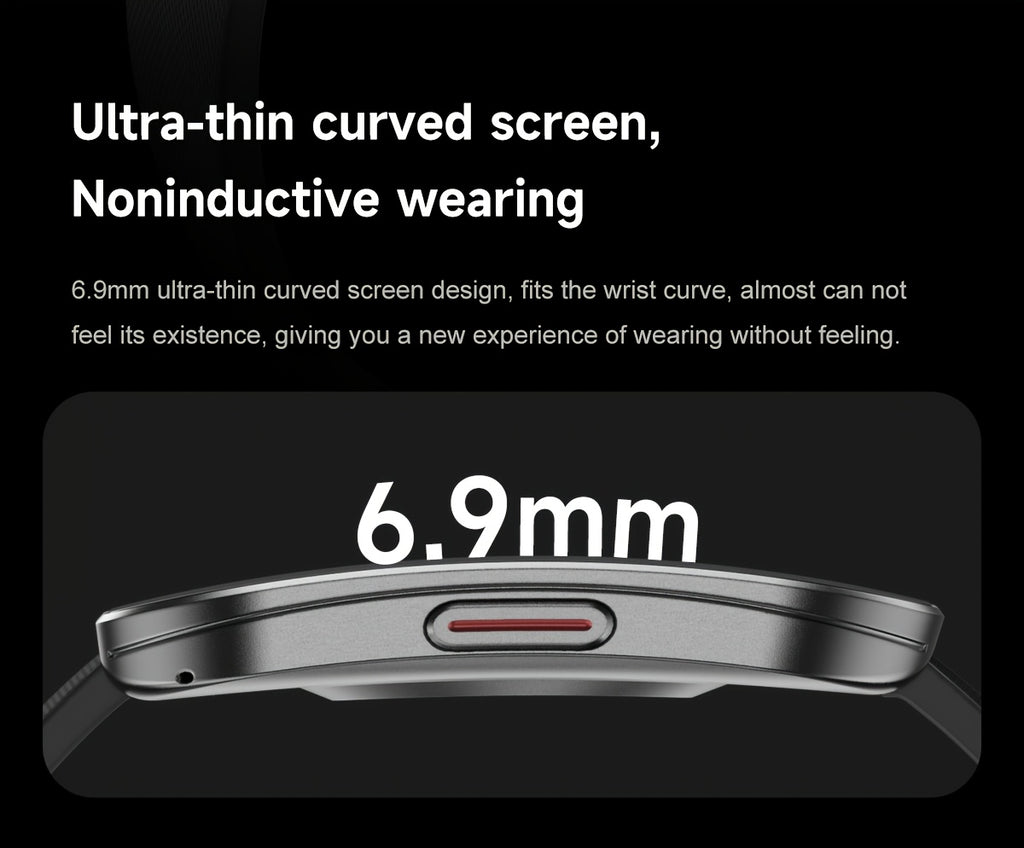 Curved Touchscreen Smart Watch, 1.85-Inch Calling Watch with Message Reminders, Multiple Sports Modes, Camera and Music Controls for iPhone and Android