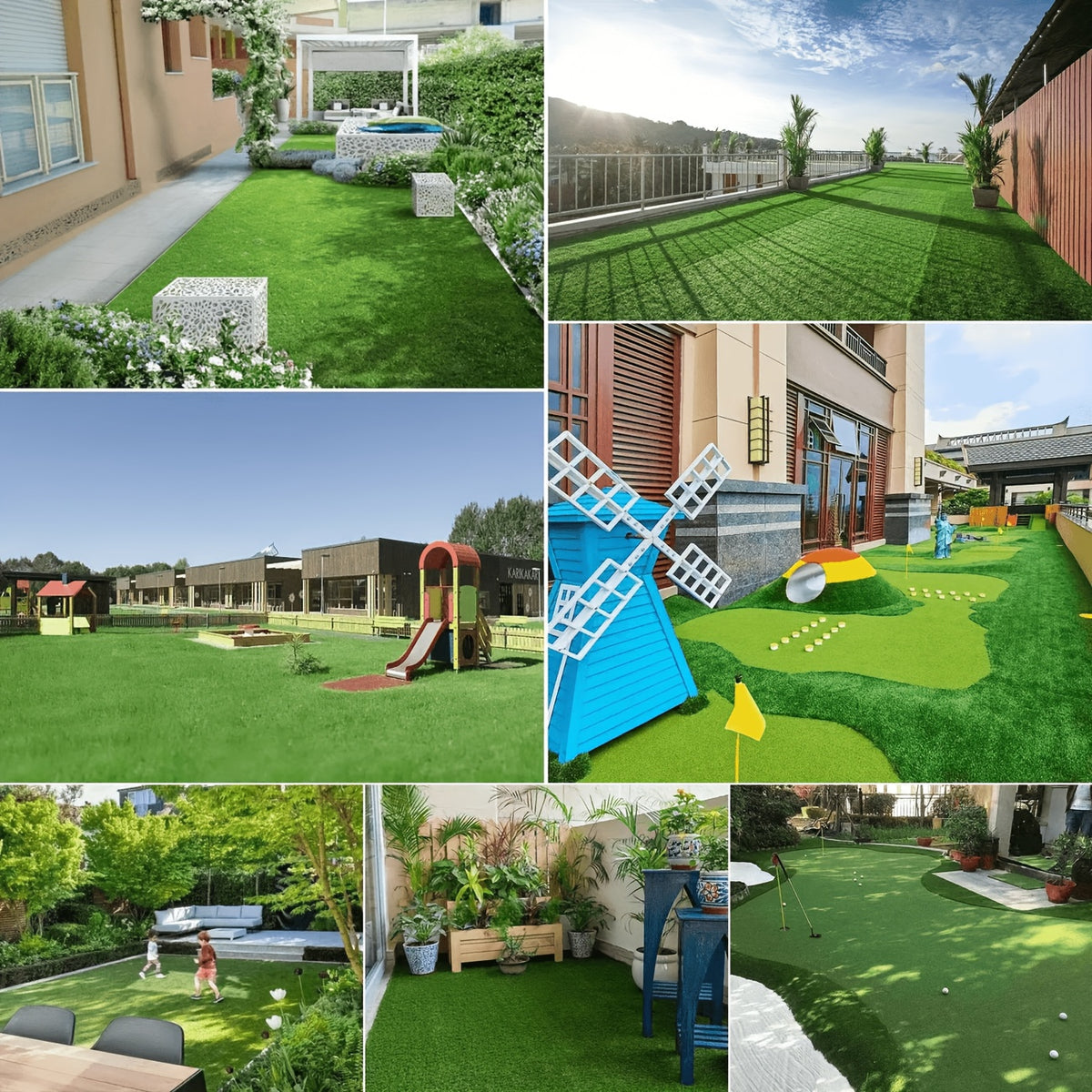Artificial Turf Outdoor Rug in 5ft x 8ft or 4ft x 10ft Size Options, Fake Grass Mat for Decorative Patio Arrangements, Garden Displays and Backyard Party Planning