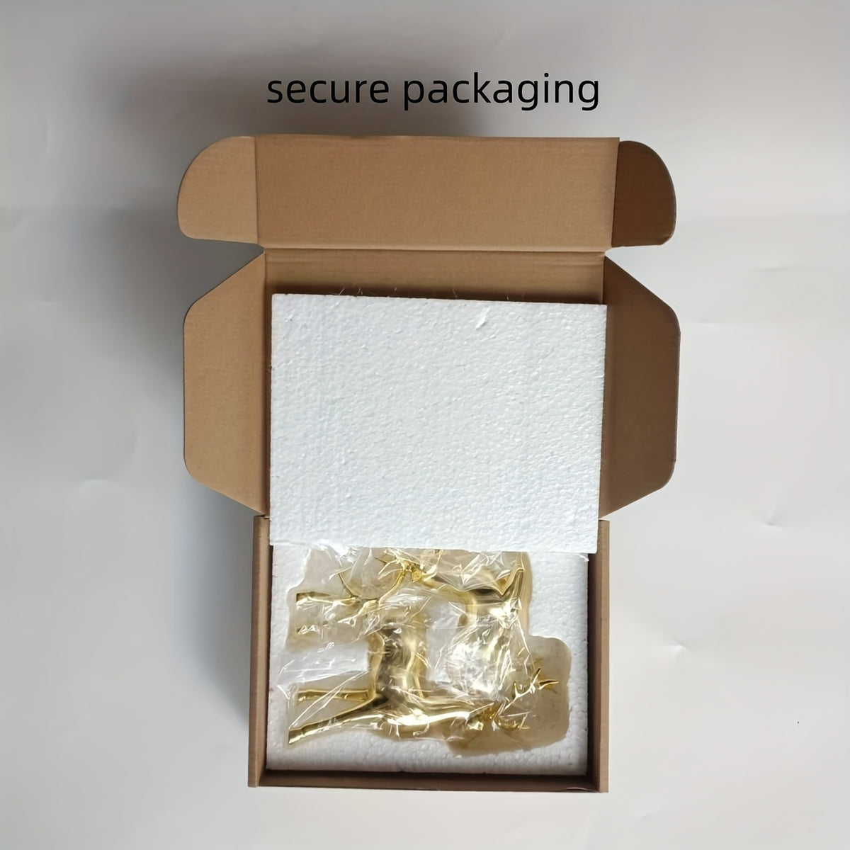Reindeer Figurines in Champagne Golden or Silvery, Listed Two-Piece Decorative Set for Christmas Home Displays, Living Room Accents and Desk Styling