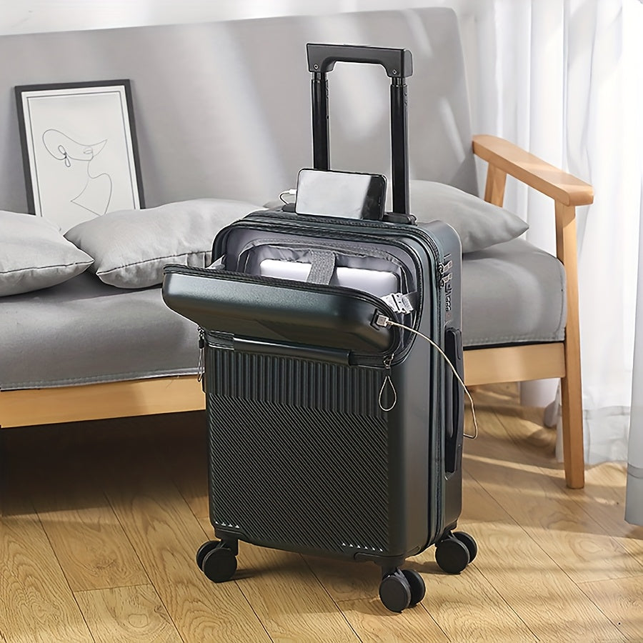 20-Inch Wheeled Suitcase with Listed Combination Lock, Single Travel Luggage Case in Red, White, Green, Grey or Black-1 for Weekend Getaways and Work Trips