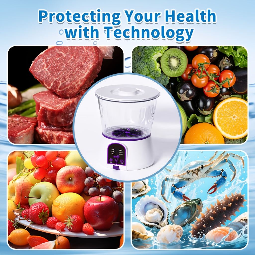 Fruit and Vegetable Cleaning Machine with Three Listed Function Modes, Single or Dual Battery Options for Household Produce Preparation Routines