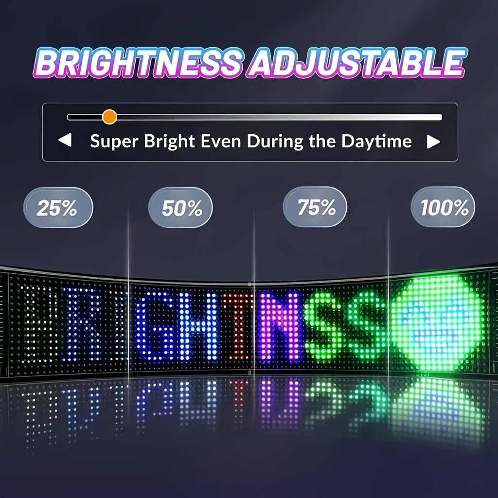 Flexible Programmable LED Sign Panel, 5V USB-Powered Matrix Display with Bluetooth App Control for Custom Text, Patterns and Animations in Stores and Events
