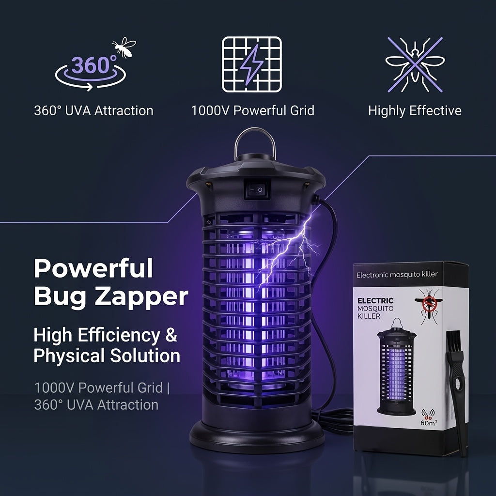 Indoor Electric Bug Zapper in Black-A with Listed 1000V Wording, Home Insect Lamp for Adults Comparing Mosquito and Fly Control Appliances