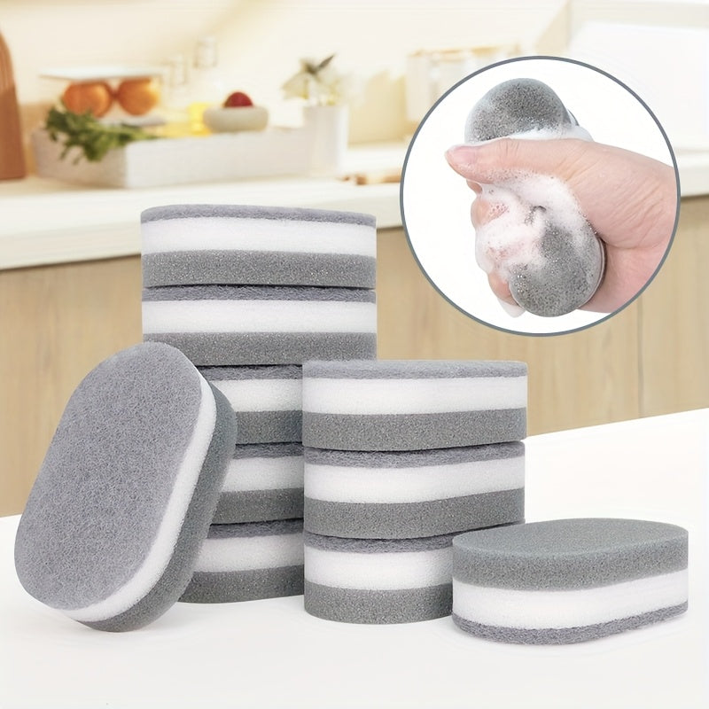 Oval Dishwashing Sponges in 3, 12 or 20-Piece Packs, Reusable Kitchen Sponge Wipes for Compatible Dishes, Chopsticks, Pots and Everyday Sink-Side Cleanup