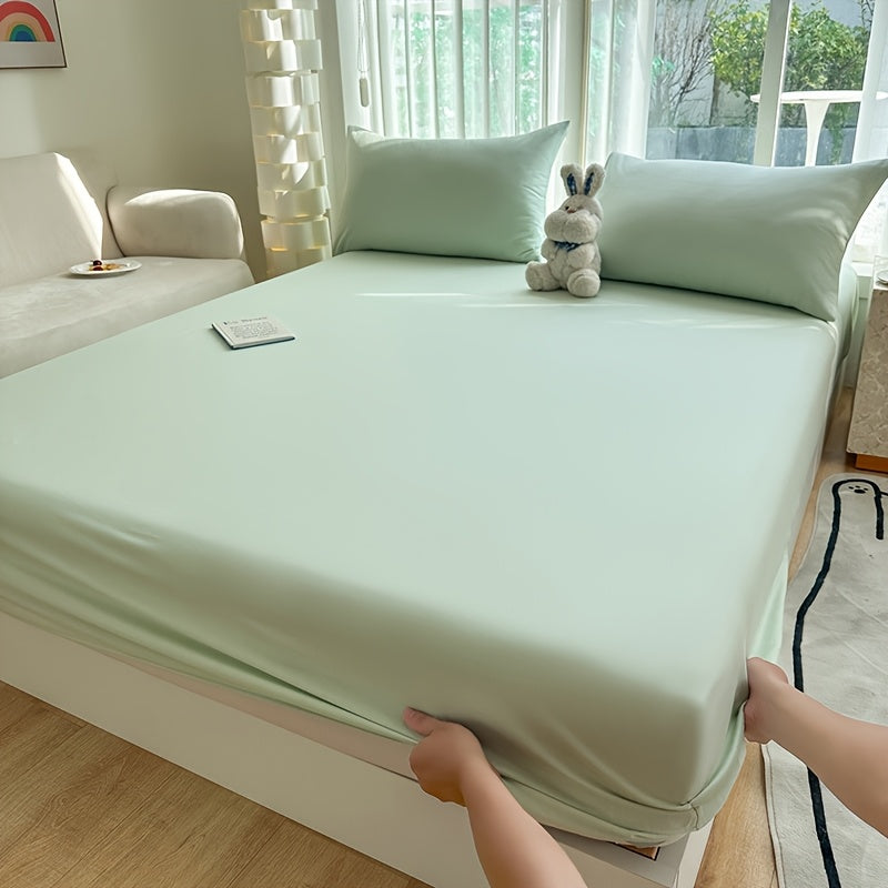 Elastic-Edge Fitted Sheet for Mattresses up to Listed 29cm Height, Single Soft-Feel Bed Sheet with Thirteen Size Labels and Eleven Colors for Home Bedrooms