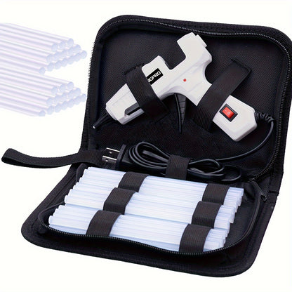 Hot Glue Gun Kit 30W with 30 Glue Sticks, 7 x 150mm Hot Melt Adhesive Tool in Seven Color Options for DIY Crafts, Handmade Decorations and Small Home Repairs