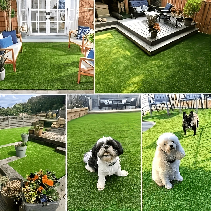 Artificial Turf Outdoor Rug in 5ft x 8ft or 4ft x 10ft Size Options, Fake Grass Mat for Decorative Patio Arrangements, Garden Displays and Backyard Party Planning