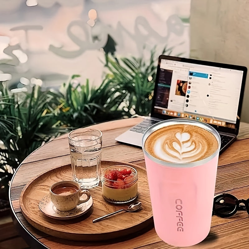 Vacuum Insulated Travel Mug, Black 510ml Stainless Steel Coffee Tumbler with Double-Wall Construction for Reusable Tea and Everyday Office Drink Routines