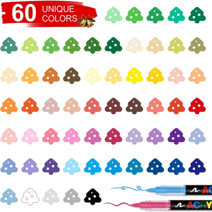 Brush Tip Acrylic Paint Markers for Rock Painting, Wood, Canvas, Glass and DIY Crafts, Art Pen Set Options from 12 Pieces to a Listed 168-Color Selection