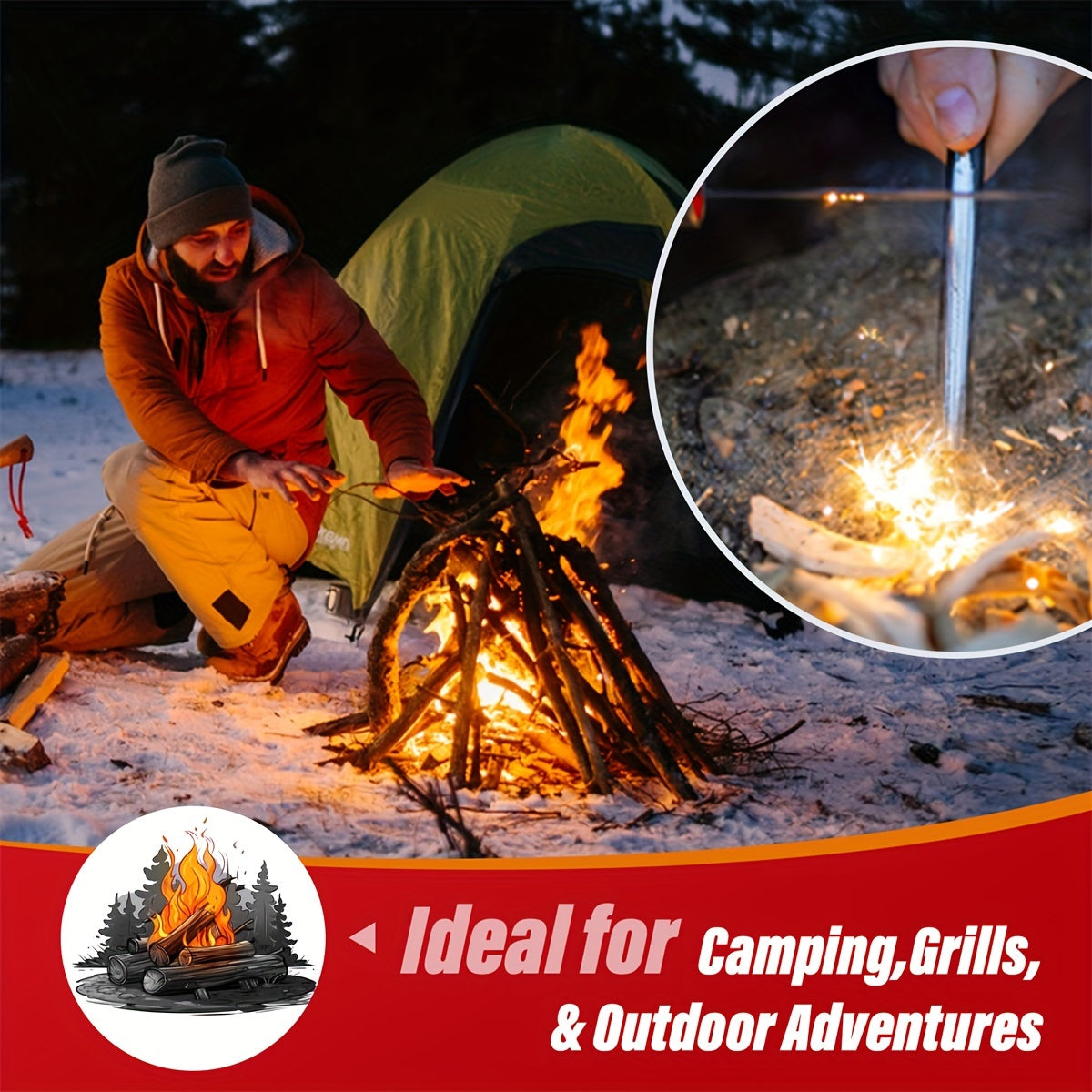 Campfire Fire Starters for Charcoal Grills, Fire Pits and Wood Stoves, Natural Firelighter Packs with 24, 60 Get 72 or 144-Piece Selection Options