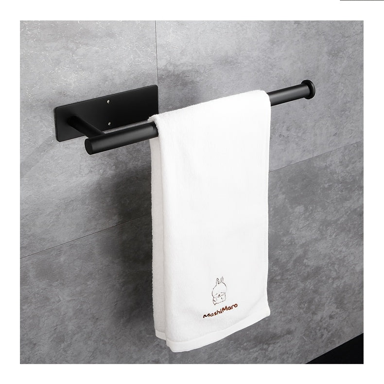 Self-Adhesive Paper Towel Holder in Stainless Steel, Single No-Drill Wall-Mounted Roll Organizer in Silvery or Black for Kitchen and Bathroom Storage