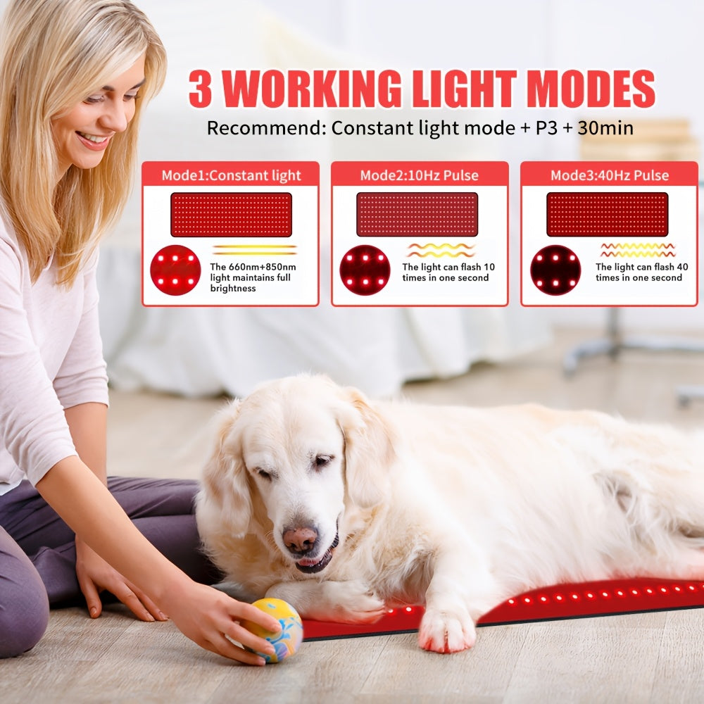 Red Light Therapy Mat, 31.5 x 11.8-Inch LED Pad with Listed 660nm Red and 850nm Near-Infrared Light for an At-Home Personal Care Routine